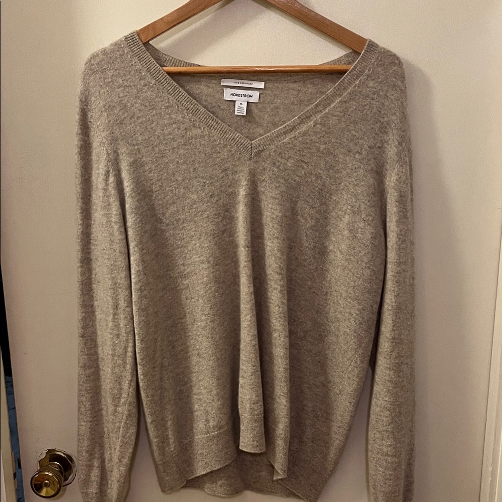 Nordstrom Women's Beige V-Neck Sweater
